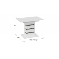 Стол обеденный Мадейра Тип 1 (Белый глянец, Ателье темный) - Изображение 1